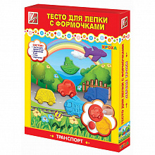 Масса-тесто для лепки 6цв Луч Транспорт 6 формочек 26с1625-08
