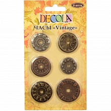 Декоративные элементы Циферблаты Vintage 6шт. Decola 4268