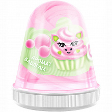 Слайм 130гр розовый бабл-гам Monster's Slime Fluffy Kiki, FL003