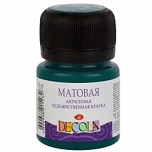 Краска акриловая матовая 20мл изумрудная Decola 14326720