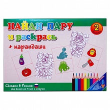 Игра карточная Найди пару и раскрась выпуск 2 РАКЕТА, 954
