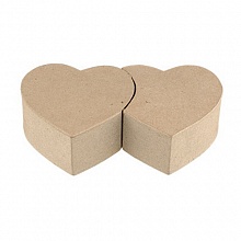 Заготовка папье-маше, Love2Art, Коробочка-сердца, 20х11,5х5см, PAM-058
