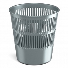 Корзина для бумаг 9л пластиковая сетчатая серебряная Ice Metallic Erich Krause, 55937