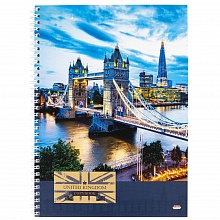 Тетрадь спираль  80л  А4 клетка Вид на мост Проф-Пресс, 80-3968