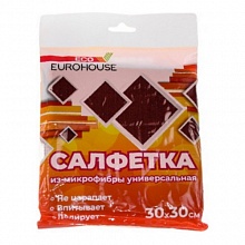Салфетка микрофибра 30х30см универсальная EuroHouse, 13107