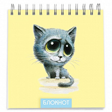 Блокнот 140х140мм 60л спираль клетка Котенок Феникс 48073