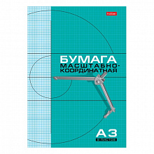 Бумага масштабно-координатная А3 8л скоба голубая Hatber, 8Бм3_02285