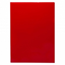 Папка-угол А4 пластик 0,18мм красный DeLuxe Бюрократ DLCRED