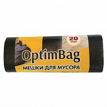 Пакет для мусора 30л рулон 20 штук 10мкм черные Optim Bag Концепция Быта 2777