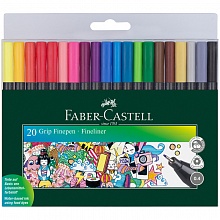 Набор капиллярных ручек 20цв Faber-Castell Grip Finepen 0,4мм 151620