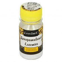 Блестки для декора 20г белые Love2art, GFC-128 01