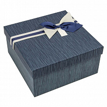 Коробка подарочная квадратная 19,5х19,5х9,5см синяя Best wish for you OMG 720616/32