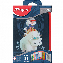 Пенал с наполнением 31 предмет 1 отделение, 2 откидные планки MAPED Bear 967810