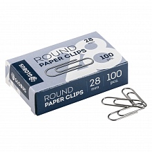 Скрепки 28мм 100шт гладкие Globus, с28-100