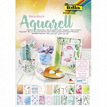 Бумага для скрапбукинга  24х34см 20л Акварель FOLIA (цена за лист), 48749			