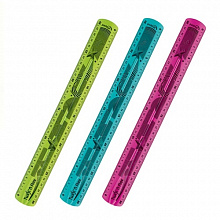 Линейка пластиковая 30см гибкая ассорти с держателем пакет MAPED Twist'n Flex 027900