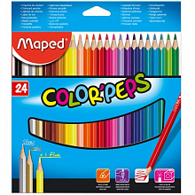 Карандаши  24 цв трехгранные ударопрочные MAPED Classic 183224