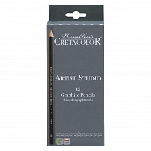 Карандаши чернографитные 12шт 6B, 4B, 3B, 2B, B, 2xHB Artist Studio CretacoloR, CC141 12
