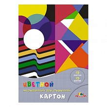 Картон 10 цв 10л А4 двусторонний мелованный Цветная абстракция КТС-ПРО, С9286-01