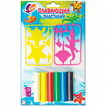Пластилин 6цв плавающий с пластиковыми трафаретами Луч 23С1435-08