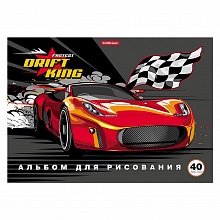Альбом для рисования А4 40л склейка Drift King Erich Krause, 53179