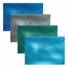 Папка-конверт с кнопкой 282х229мм ассорти Glossy Ice Metallic Erich Krause, 50321