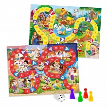 Игра-ходилка с фишками для малышей 2в1 Любимые сказки + Детский сад ГЕОДОМ, 4607177458496