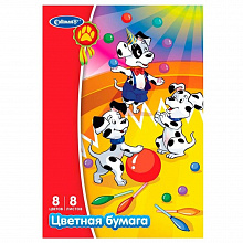 Цветная бумага 8цв 8л А4 Cullinan, Далматинцы, FK-6408-Dal