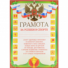 Грамота За успехи в спорте Мир Поздравлений, 086.779