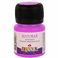 Краска акриловая матовая 20мл фуксия Decola 14326618