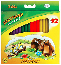 Пластилин 12 цв ПЧЕЛКА воск.,фл.,280032, Гамма