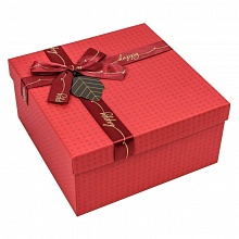 Коробка подарочная квадратная 17,5х17,5х8см красная Happy OMG 720616/40