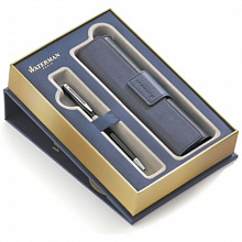 Набор ручка шариковая+чехол Waterman Hemisphere Mars Black CT синий 1мм S0920570,1978718