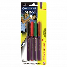 Фломастеры для тату 4 цветов Centropen Tatoo 2880/4
