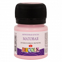 Краска акриловая матовая 20мл светло-розовая Decola 14326372