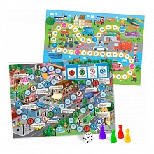Игра-ходилка с фишками для малышей 2в1 Транспорт+Юный пешеход ГЕОДОМ, 4660136220930