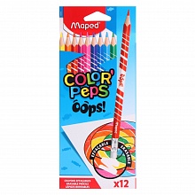 Карандаши пластиковые  12 цв с ластиком MAPED Color Peps Oops 832812