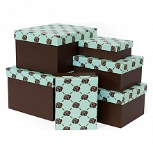 Коробка подарочная прямоугольная 25x21x15см Бирюзовый вечер Д10103П.067.1