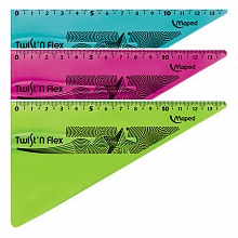Треугольник пластиковый 30х60х90° 15см гибкий ассорти корпус MAPED Twist`n Flex 279410