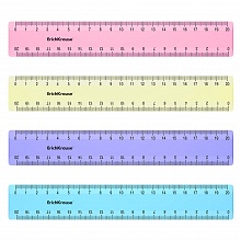 Линейка пластиковая 20см ассорти Pastel Erich Krause, 49547