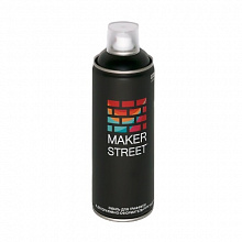Краска эмаль для граффити 400мл черный матовый, в аэрозоле MAKERSTREET MS400 001