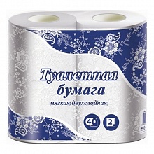 Бумага туалетная двухслойная 4 рулона белая ТБ24NN