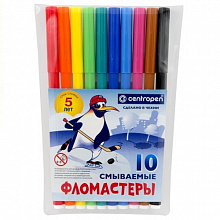 Фломастеры 10 цветов Centropen Washable Пингвин 7790/10