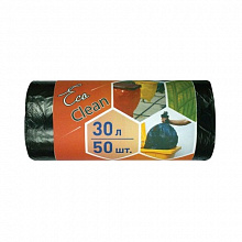 Пакет для мусора 30л рулон 50 штук 8мкм ПНД EcoClean 01640