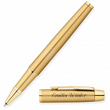 Ручка роллер 0,5мм черные чернила PARKER IM Metal Brushed Metal Gold GT F R0811700/T223