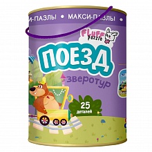 Макси-пазлы Зверотур. Поезд. 25 деталей ГЕОДОМ, 4607177459035