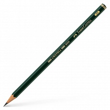Карандаш чернографитный  2H без ластика шестигранный зеленый Faber-Castell CASTELL-9000, FC119012