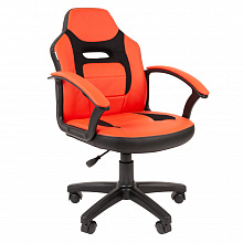 Кресло детское Chairman Kids 110 черное тканевое покрытие + экокожа красная 7049364