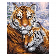 Мозаика алмазная 38х48см Тигры BrilliArt, МС-020