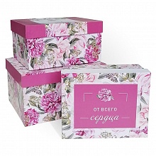 Коробка подарочная прямоугольная 21x17x11см Пион Д10103П.335.2